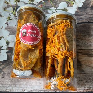cơm cháy mắm hành lắc khô gà